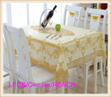 Golden PVC Lace Tablecloth