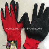 Polyester Liner Brushed Latex Coating Crinkle Finish Gloves