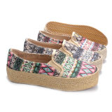 Women Shoes Canvas Shoes Slip-on with Hemp Rope Platform