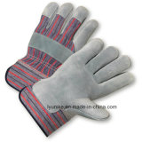 Green&Yellow&Red Striped Cow Split Leather Rigger Glove