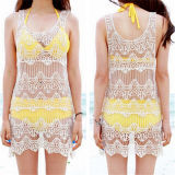 Fashion Korean Design Lace Corchet Sexy Beach Dress (50163)