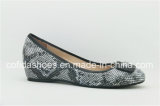 Newest Printed Leather Wedge Heel Ballet Lady Shoes