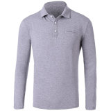 Customized Men Long Sleeve Solid Color Polo Shirts with Custom Logo