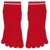 2018 Red Knitted Pattern Custom Antislip Yoga Toe Socks