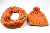 Mens Unisex Winter Warm Customerized Scarf Beanie Set Cable Knitted Scarf (SK171S)
