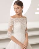 Lace Appliqued Sweetheart Short Sleeve Bolero Jacket Wedding Dress