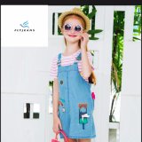 New Style Loose Girls' Suspender Denim Dresses with Cute Embroidery by Fly Jeans