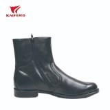 Black Genuine Leather Ankle Office Boots
