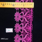 9.5cm Guangzhou Decorative Trimmings Laces, Pink Trimming Border Laces Hme801