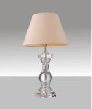 Phine 90086 Clear Crystal Table Lamp with Fabric Shade