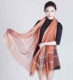 30%Silk 70%Model Blended Yarn Dye Scarf
