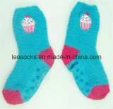 Embroidery Logo Microfiber Socks with Anti-Slip Dots