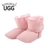 Genuine Sheepskin Baby Toddler Shoes with Soft Sole in Pink Color
