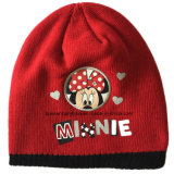 Custom Made Cartoon Printed Acrylic Winter Red Customized Children's Knit Beanie Hat