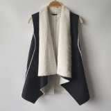Black Suede Gilet with Imitation Fur Lining