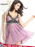Many Sizes Purple Latest Hot Lace Lingerie Midnight Nightgown Hot Style Transparent Sexy Lingerie Set