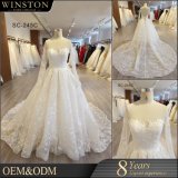 Guangzhou Factory Real Sample Latest Alibaba Wedding Dress with Big Backless
