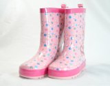 Girl's Pink Color Rubber Half Rainboots Rubber Spring Gumboots