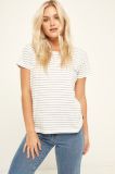 Nice Fitting Women's Cotton Tee with Striped Yarn