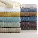 100% Cotton Stripe Jacquard Towel with Satin Border