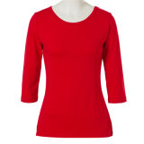 Dropship Clothing Cotton Plain Color Red T Shirt for Ladies