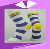 Cotton Stripe Socks with Customized Jacquard