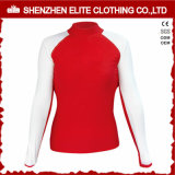 White and Red Long Sleeve Cheap Rashguards for Women (ELTRGI-48)