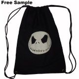 Durable Customized Printed Logo Cotton Canvas Drawstring Bag Backpack