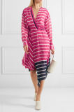2017 New Arrvial Women Striped Pink Silk Chiffon Dress Wholesale