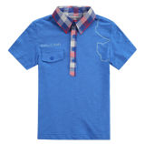 Custom Stripe Polo Neck 100% Cotton Kids T Shirt