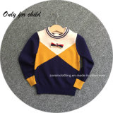 Pullover Color Blocking Sweater Chidren Clothes with Little Nice Bow