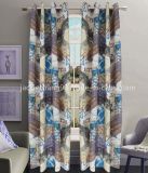 Printed Faux Linen Grommet Panel Curtain