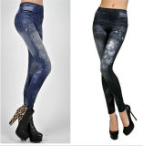 Fashion Women Printed Jeans Leggings (15004-1)