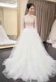Sexy Best Seller Long Sleeve Beading Lace Bridal Dress