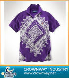 Promotional Mens Print Polo Shirt with Pique Fabric