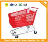 Plastic Shopping Cart with Metal Bottom
