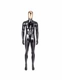 Bright Black Male Mannequin with Chrome Face