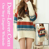 Women Fashion Acrylic Knitted Striped Loose Sweater