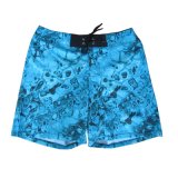 Blue Color Sublimated Shorts with Fashion Artwork