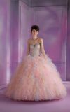 Rhinestones Quinceanera Dresses Beads Organza Colored Wedding Ball Gowns Z3034