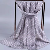 Wholesale Polyester Voile Dots Printed Lady Scarf (HQ04)