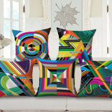 Colorful Abstract Geometry Digital Printed Cushion Cover for Home Decoration (35C0274)