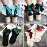 Pure Cotton Color with Cute Bow Dress Ankle Sock