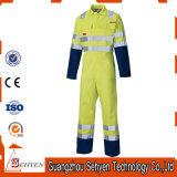 Yellow Color Flame-Resistant Coveralls with Reflective Tape