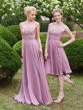 Scoop Neck Lace Zipper-up Floor-Length A-Line Bridesamid Dress (Dream-100056)