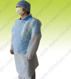 Polyethylene Isolation Gown with Thumb Loop Apron Style Tie Waist