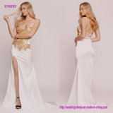 The Sexy Slit Beaded Evening Dress with Crystals Adorn The Top