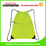 190t Polyester Ball Packing Drawstring Backpack with Zipper Pocket