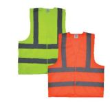 High Visibility Vest with Reflective Tape, 120g 100%Polyester Knitted Fabric