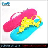Style Nice Jelly Flower Thong Flip Flops Slippers for Girls Baby Kids Children